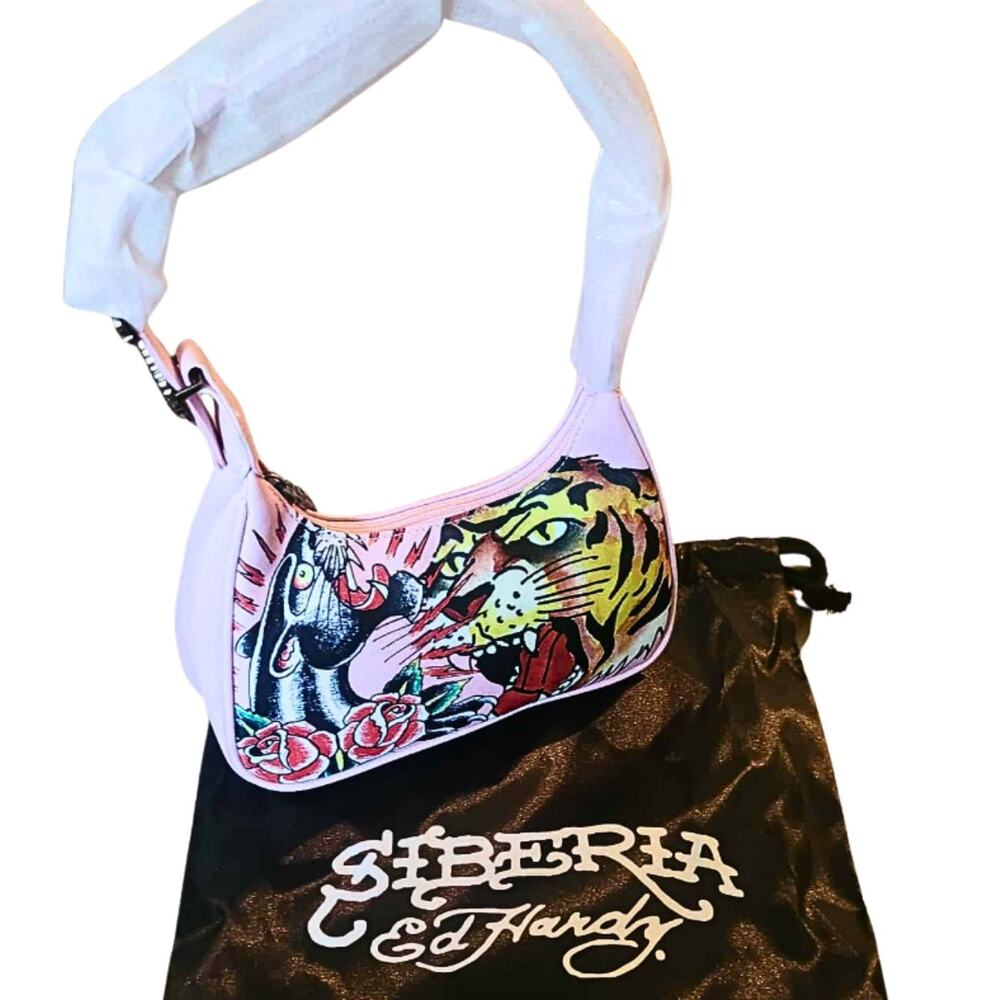 Ed Hardy x Siberia Pink Tiger Shoulder Bag